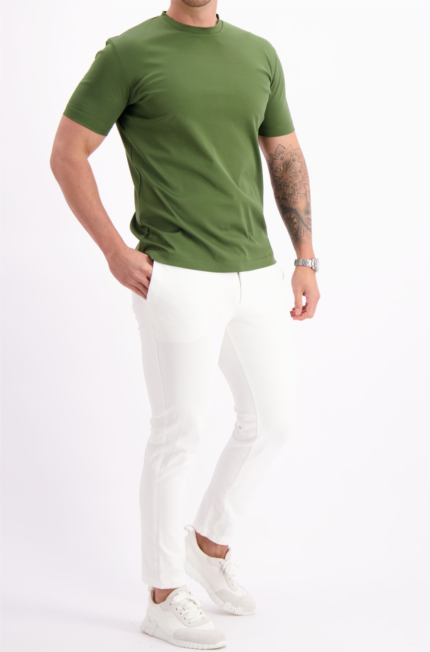 MERCERISED T-SHIRT | OLIVE