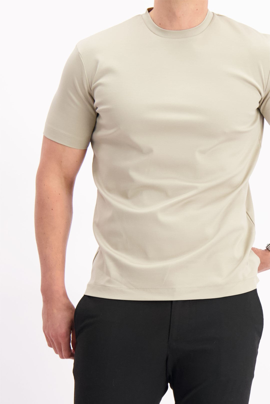 MERCERISED T-SHIRT | BEIGE