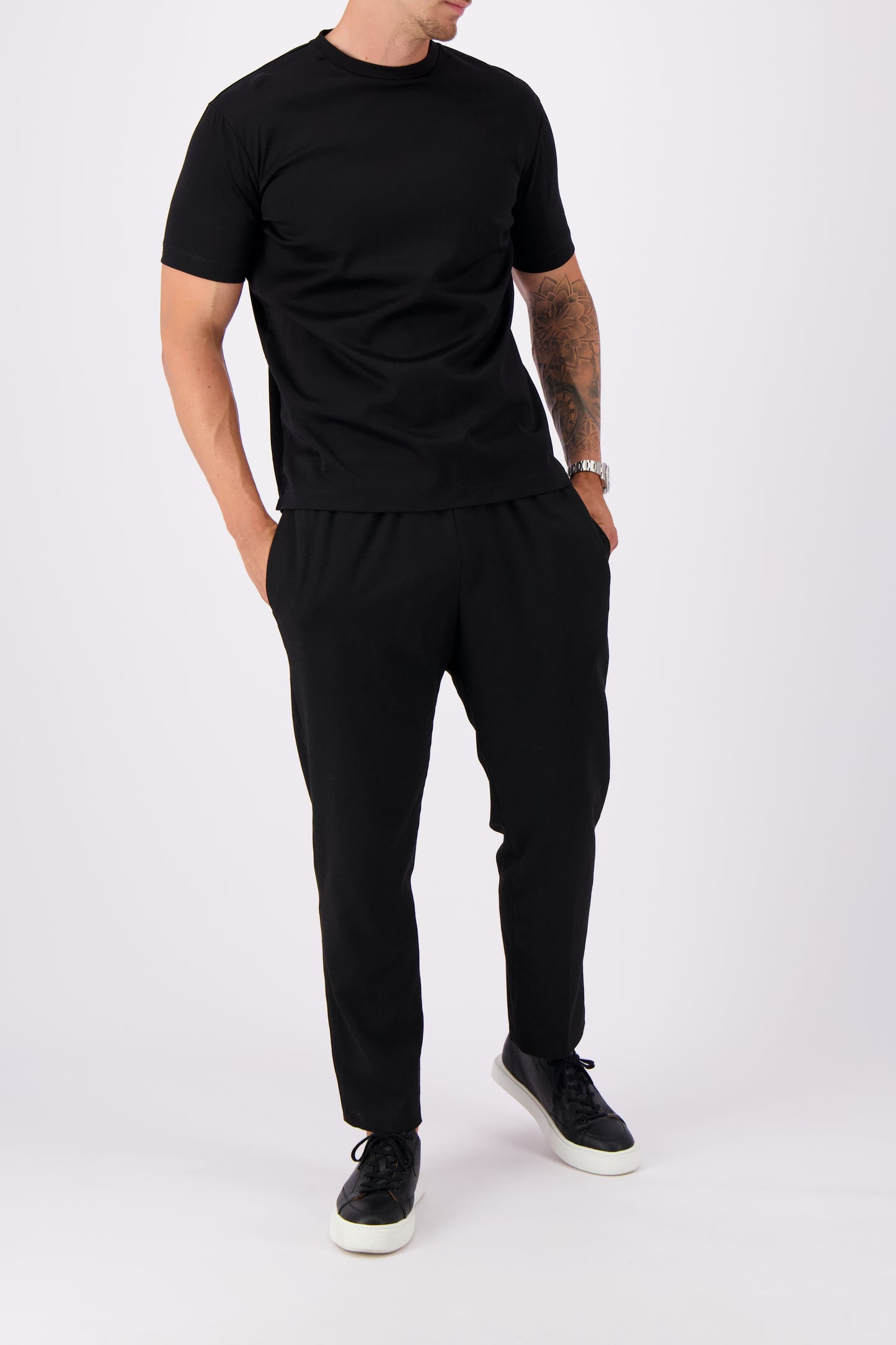 MERCERISED T-SHIRT | BLACK