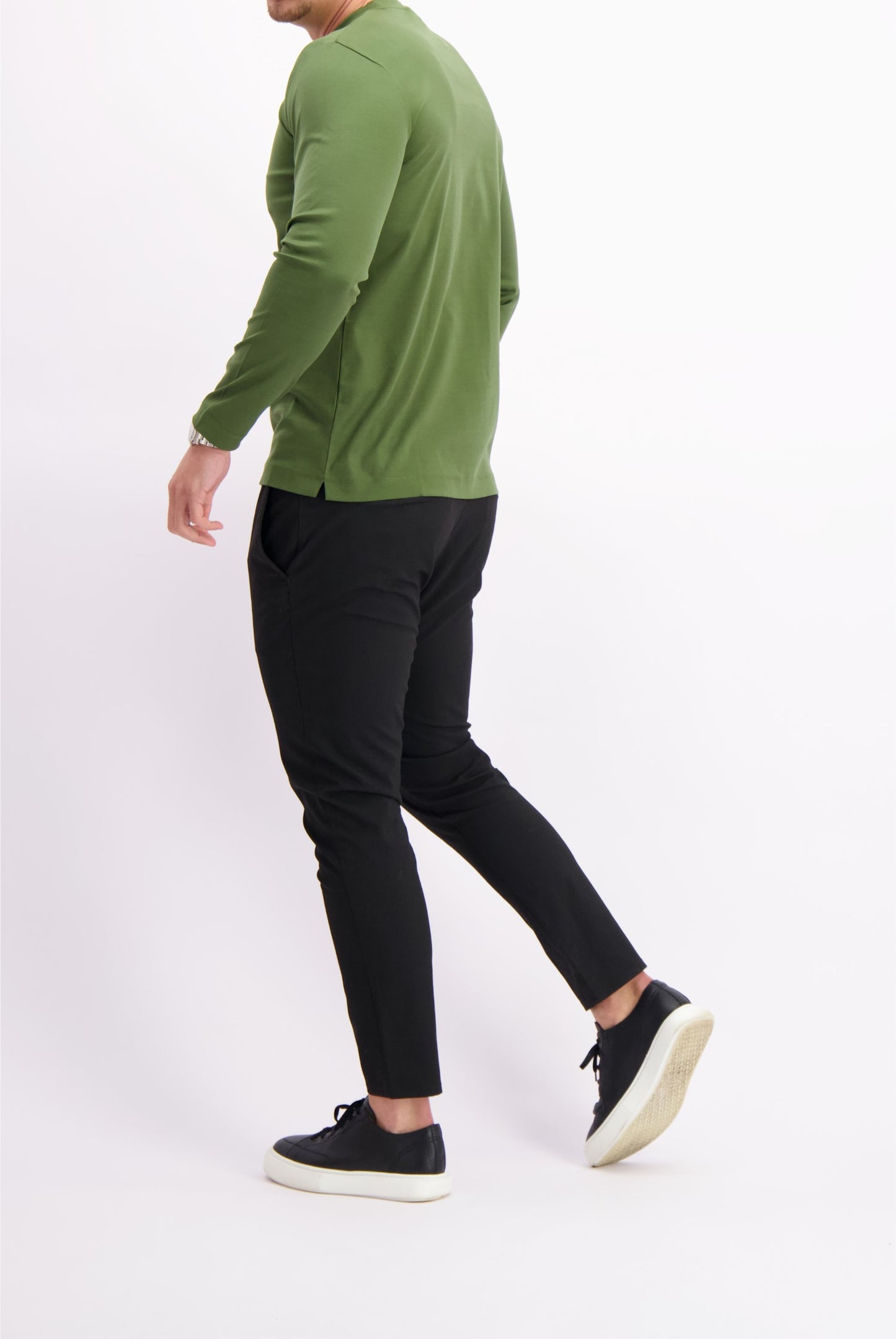 MERCERISED T-SHIRT LS | OLIVE