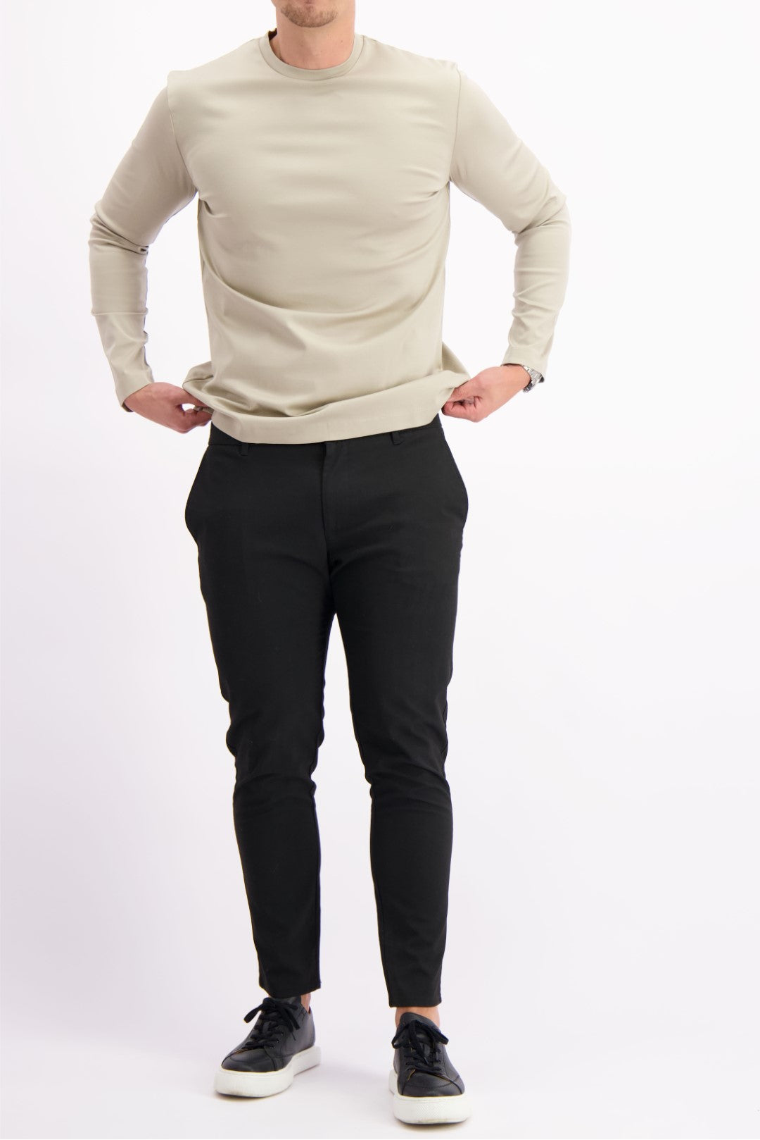 MERCERISED T-SHIRT LS | BEIGE