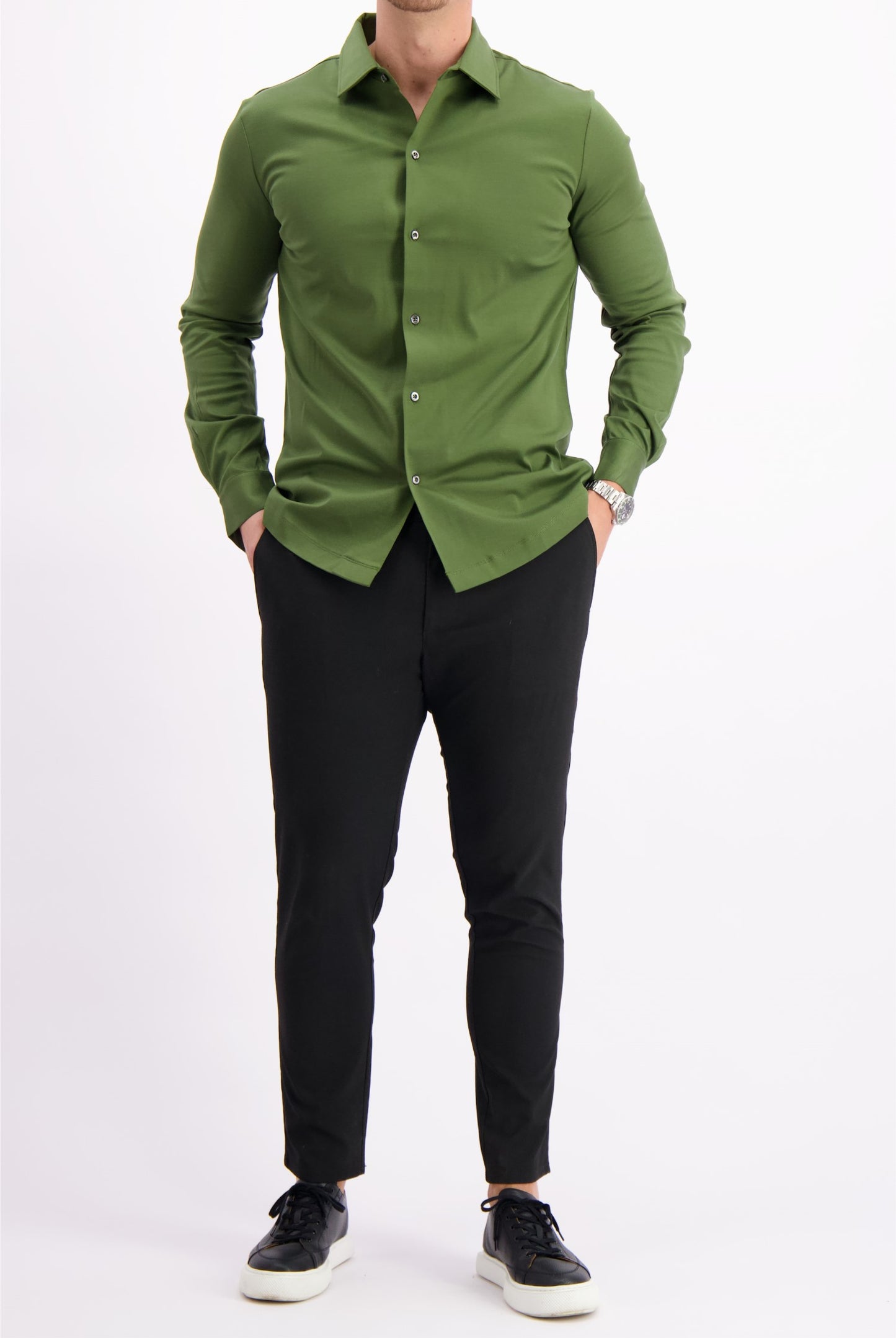 MERCERISED SHIRT | OLIVE