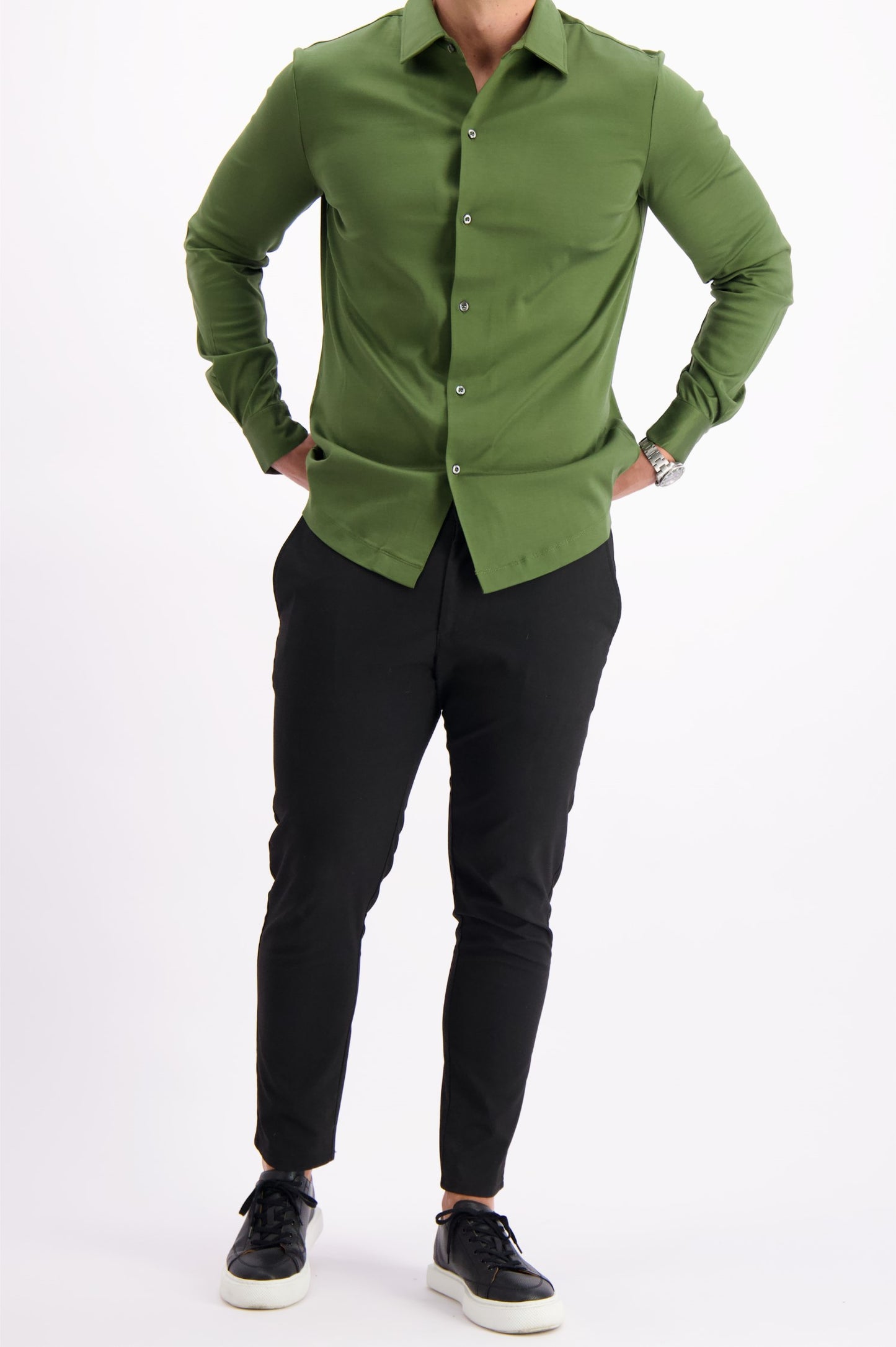 MERCERISED SHIRT | OLIVE
