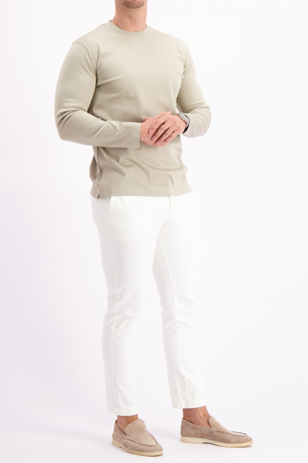 MERCERISED T-SHIRT LS | BEIGE