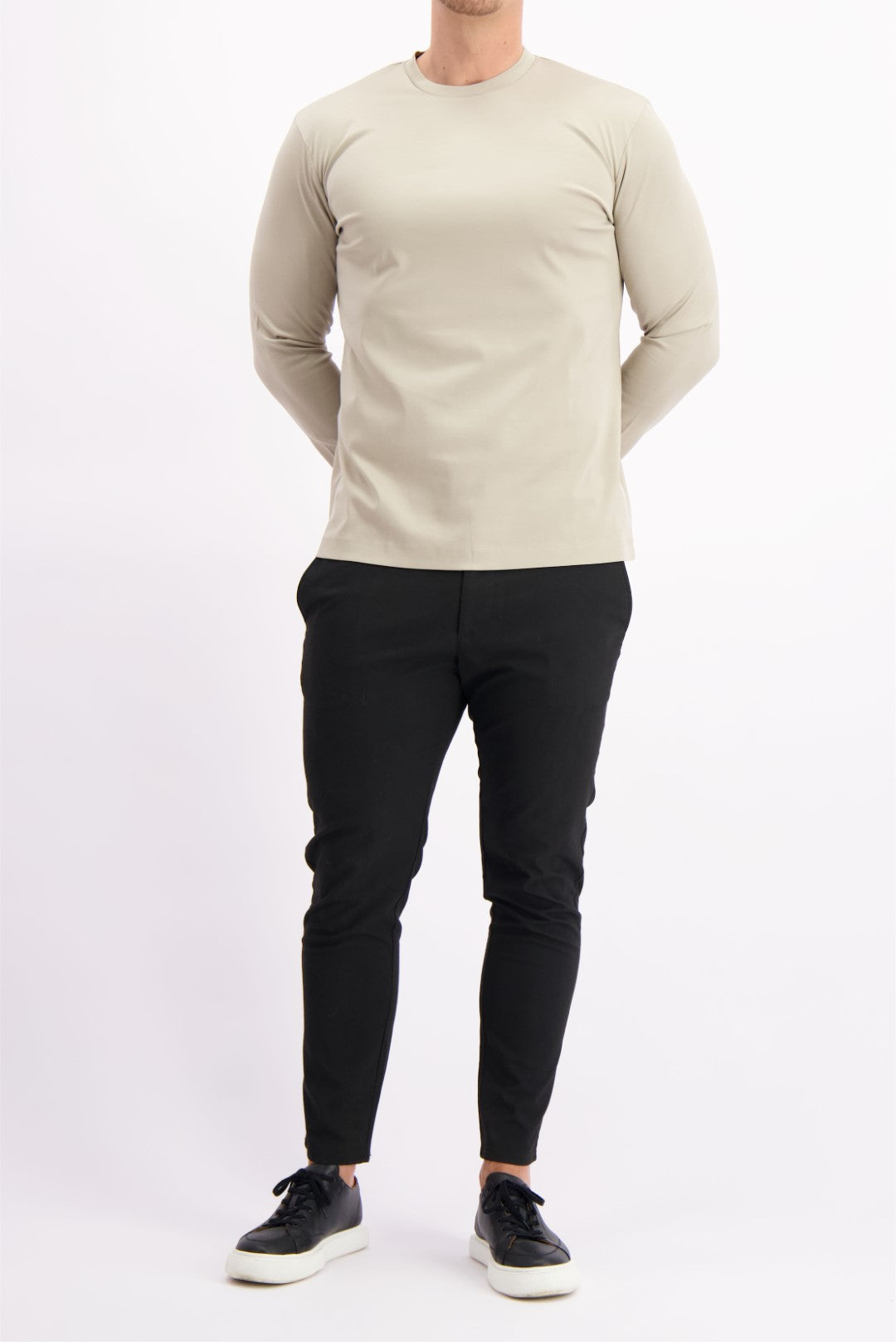 MERCERISED T-SHIRT LS | BEIGE