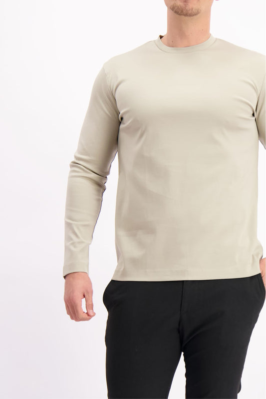 Mercerised tshirt longsleeve beige tshirt beige les brutes
