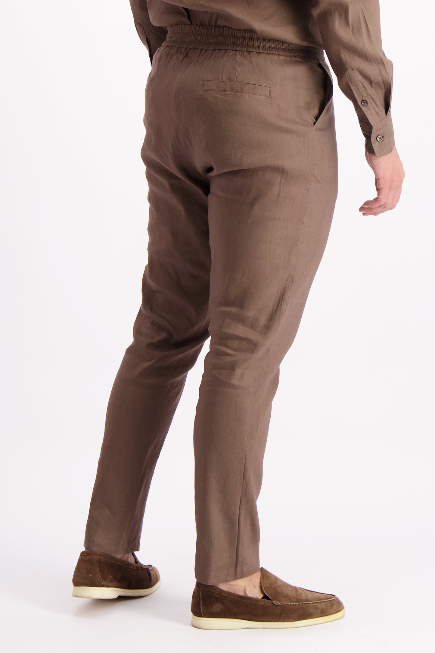 Linen broek bruin heren linnen pantalon Les Brutes