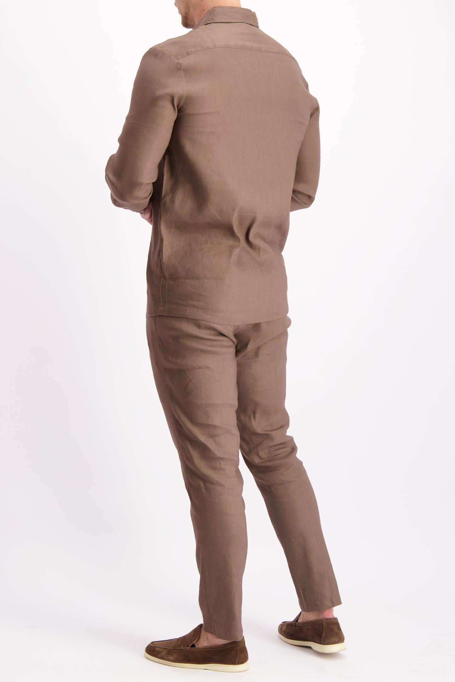 Linen broek bruin heren linnen pantalon Les Brutes