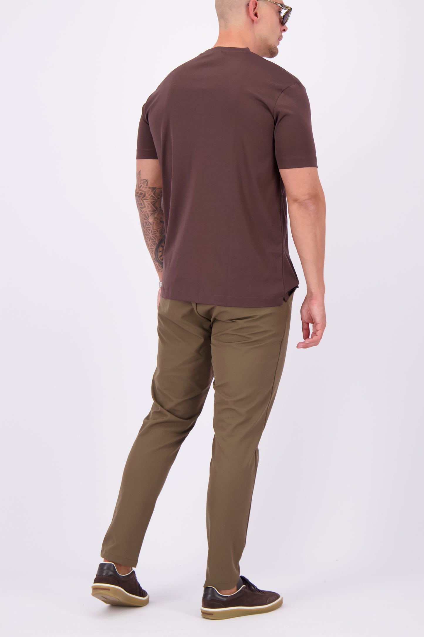 Les Brutes mercerised t-shirt copper red glans tshirt donkerrood bordeaux burgundy