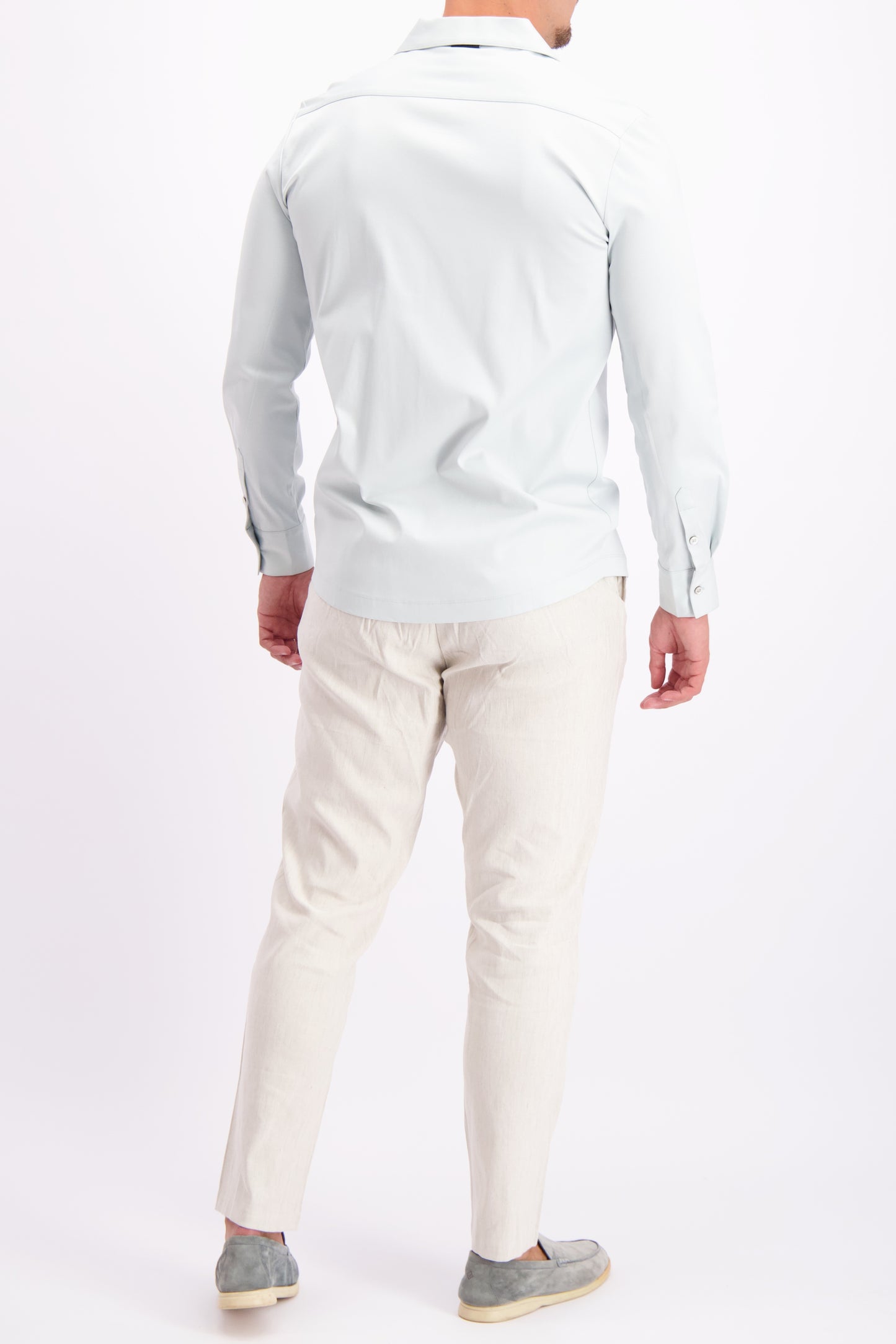 Shirt cuban collar blue lightblue summer shirt zomers overhemd lichtblauw wit