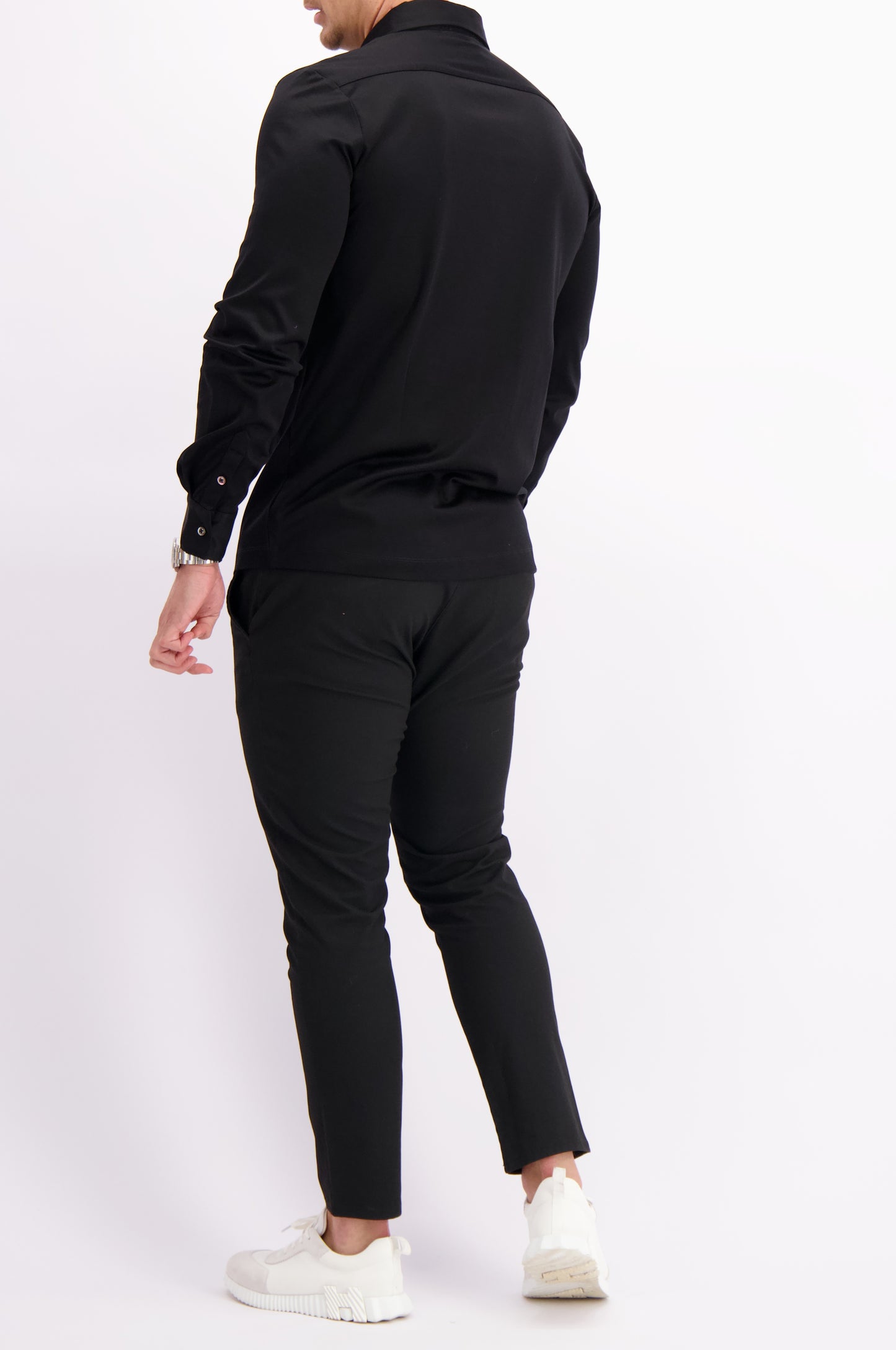 Les Brutes shirt black mercerised overhemd zwart mercerised
