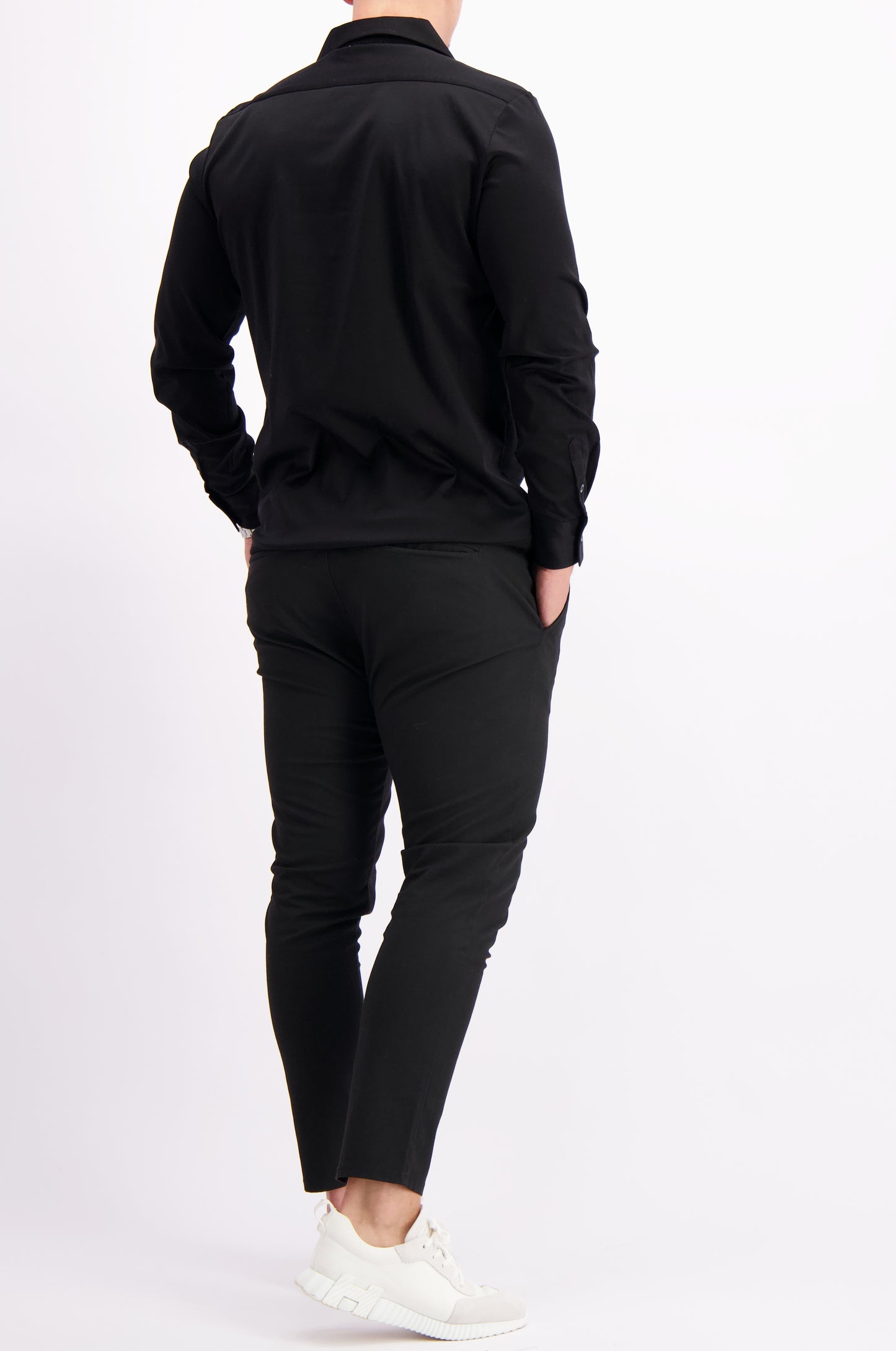 Les Brutes shirt black mercerised overhemd zwart mercerised