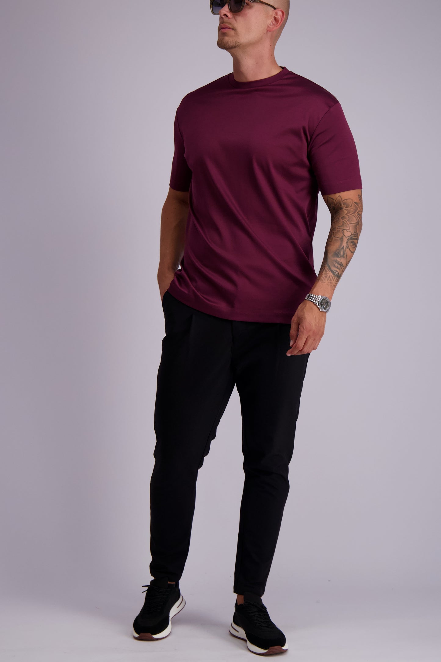 Les Brutes t-shirt bordeaux burgundy red mercerised