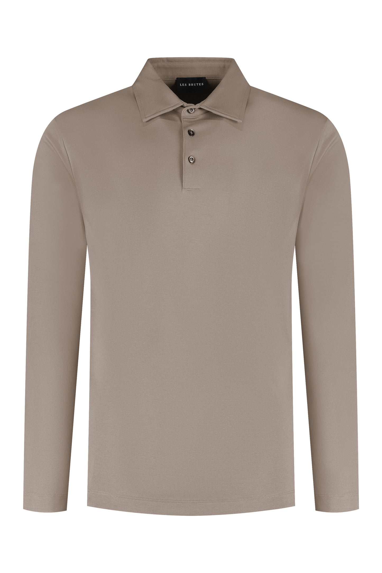 MERCERISED POLO LS | TAUPE