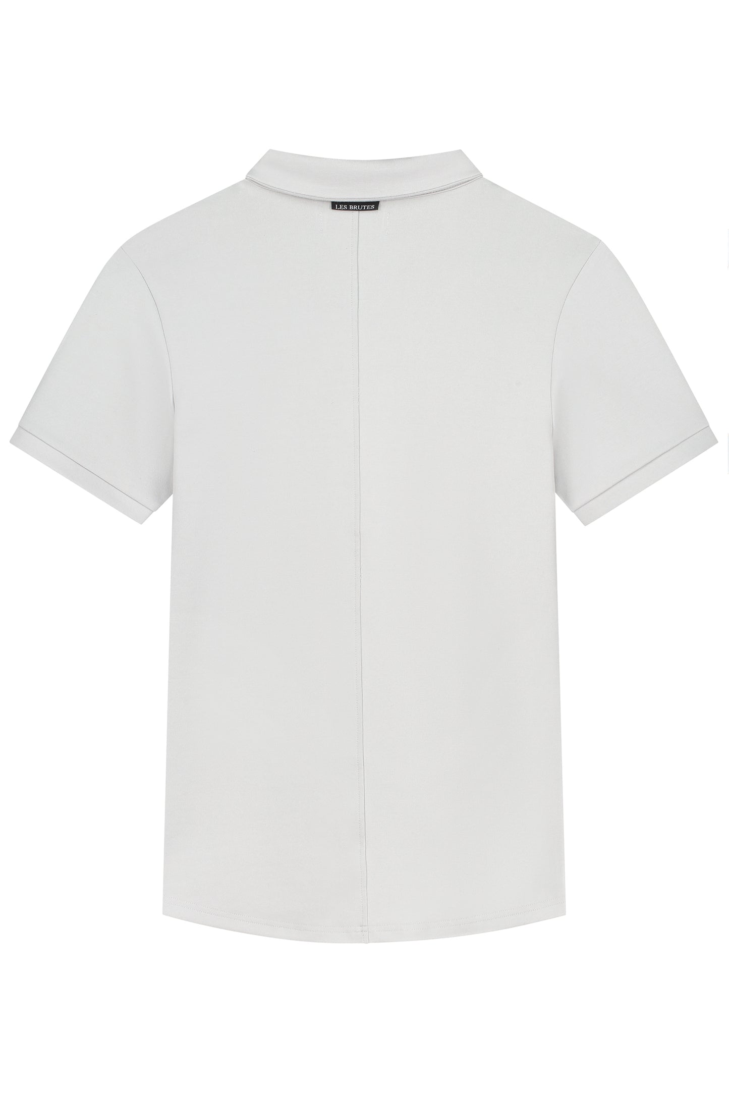 Les Brutes polo light grey polo reverse collar polo grijs lichtgrijs