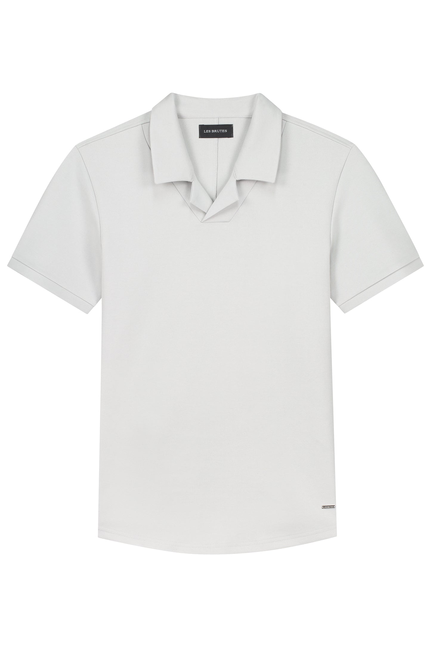 Les Brutes polo light grey polo reverse collar polo grijs lichtgrijs