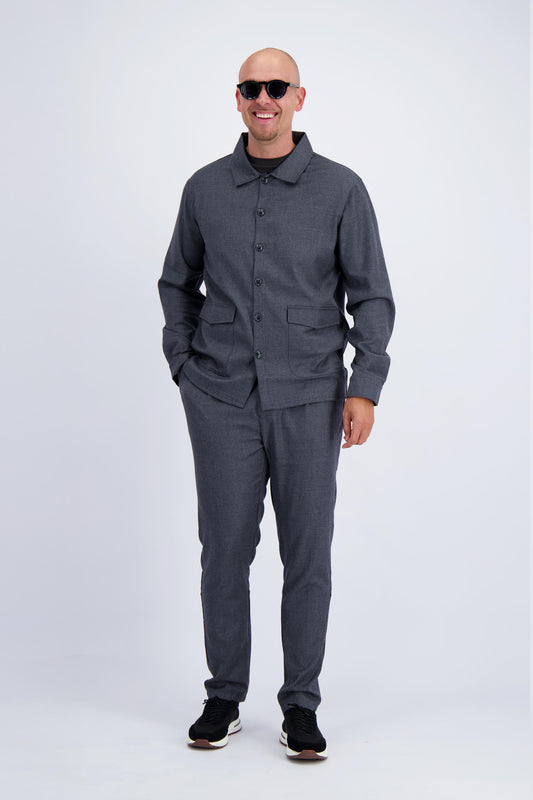 WOOL TECH OVERSHIRT | DARK GREY