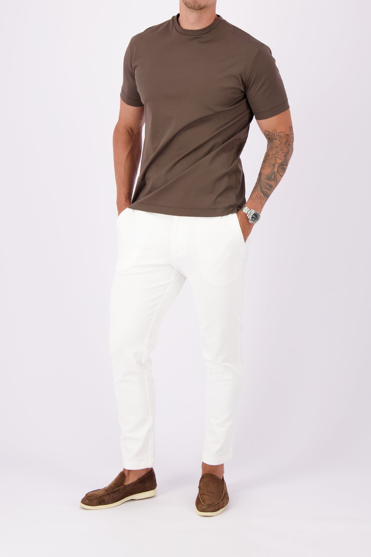 MERCERISED T-SHIRT | COFFEE