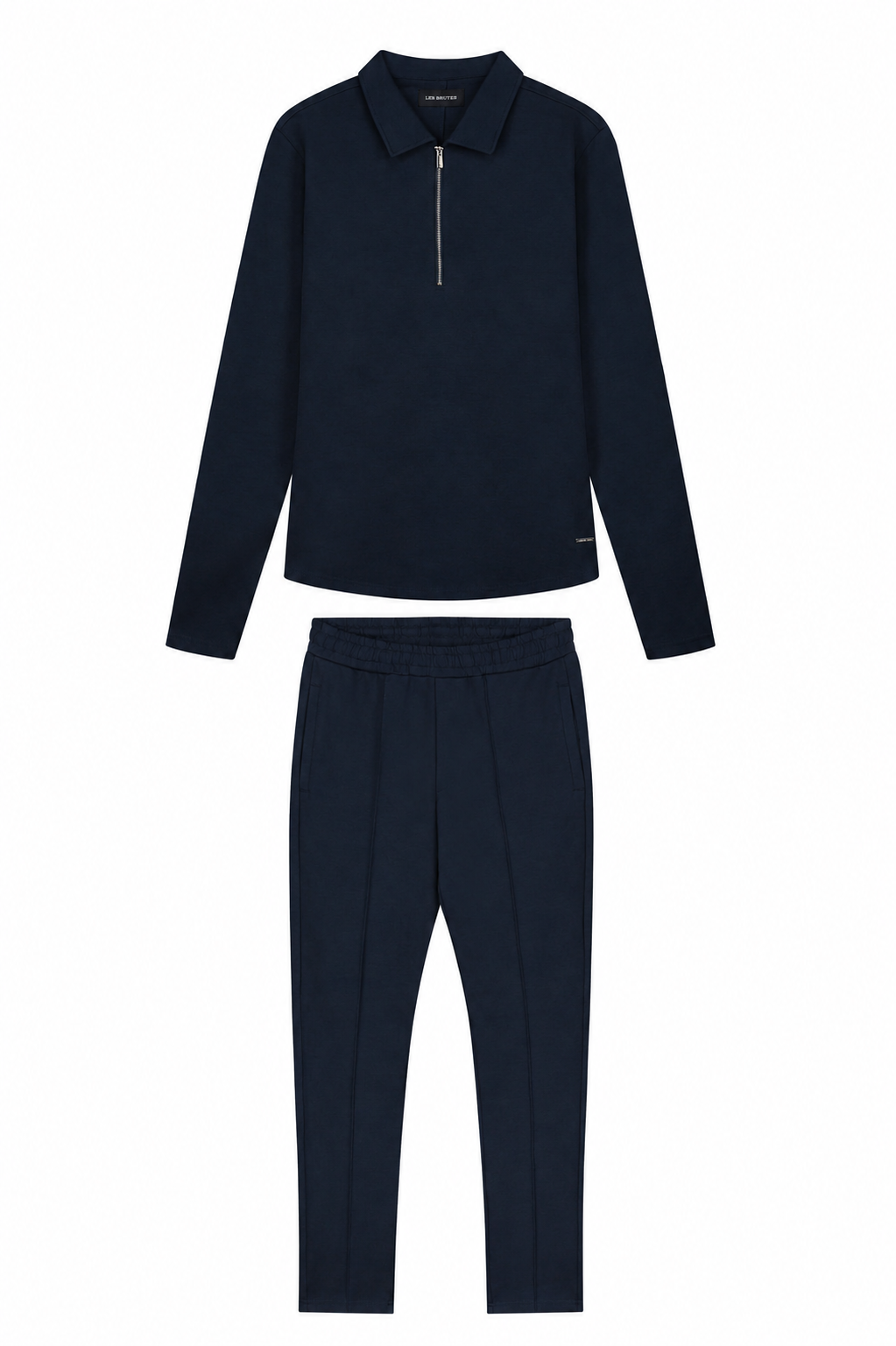 Les Brutes matching set with polo and trousers in navy. Timeless fashion for men with a smart casual look