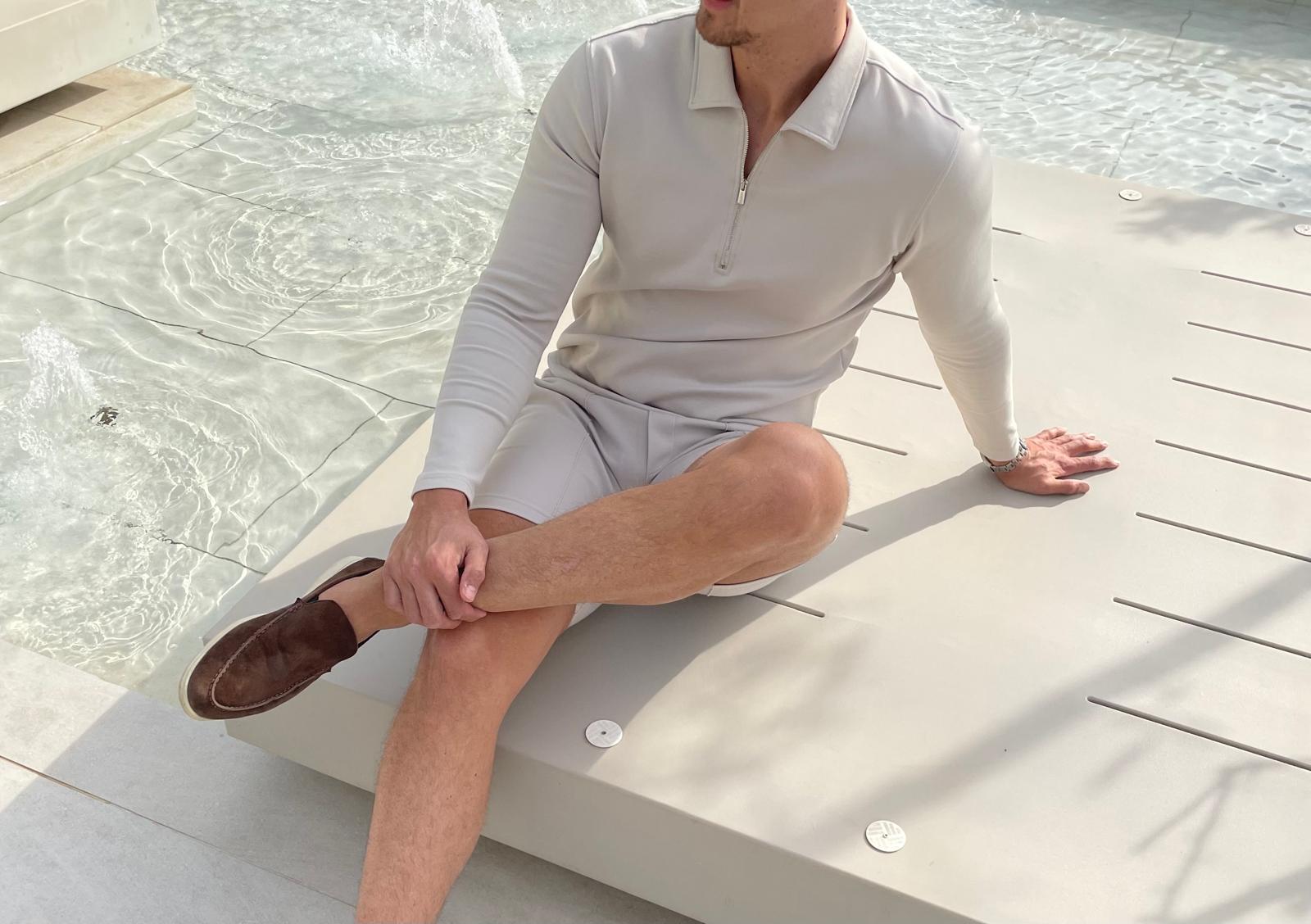 Les Brutes essential polo longsleeve creme short creme