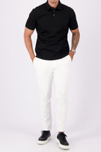 Mercerised polo black polo zwart heren