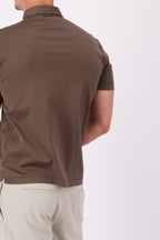 Mercerised polo coffee polo bruin heren