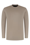 Les Brutes t-shirt longsleeve taupe tshirt lange mouw taupe mercerised
