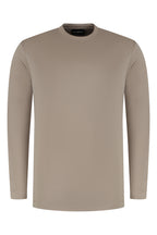 Les Brutes t-shirt longsleeve taupe tshirt lange mouw taupe mercerised