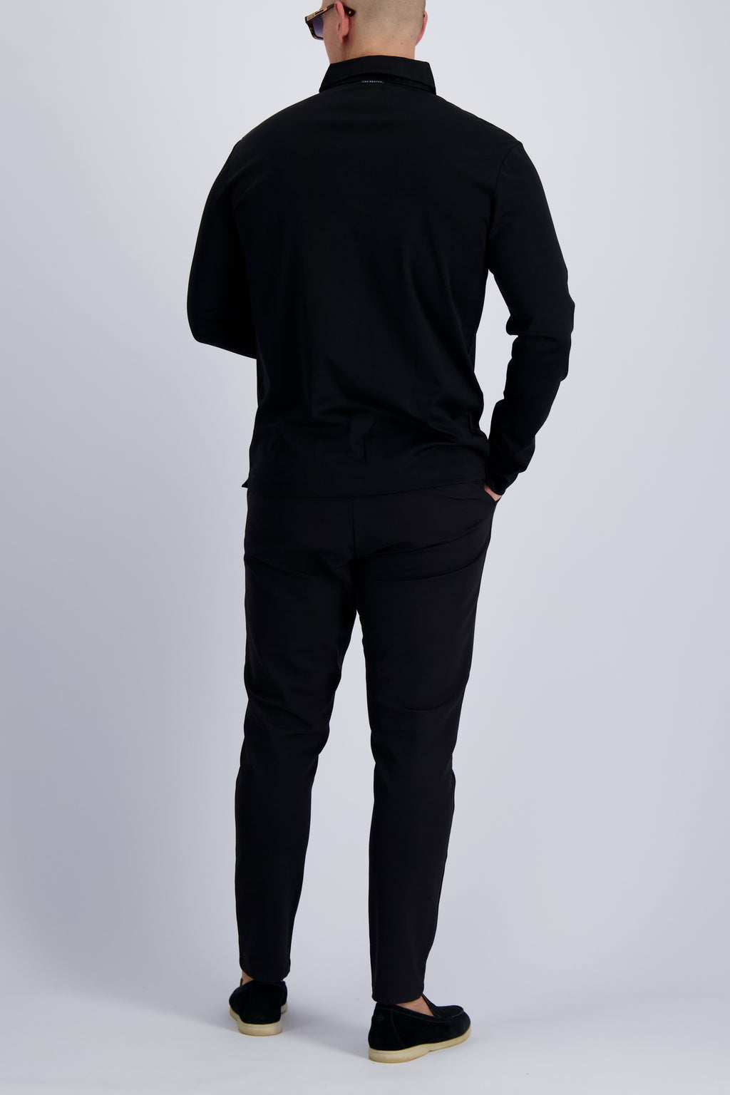 MERCERISED POLO LS | BLACK