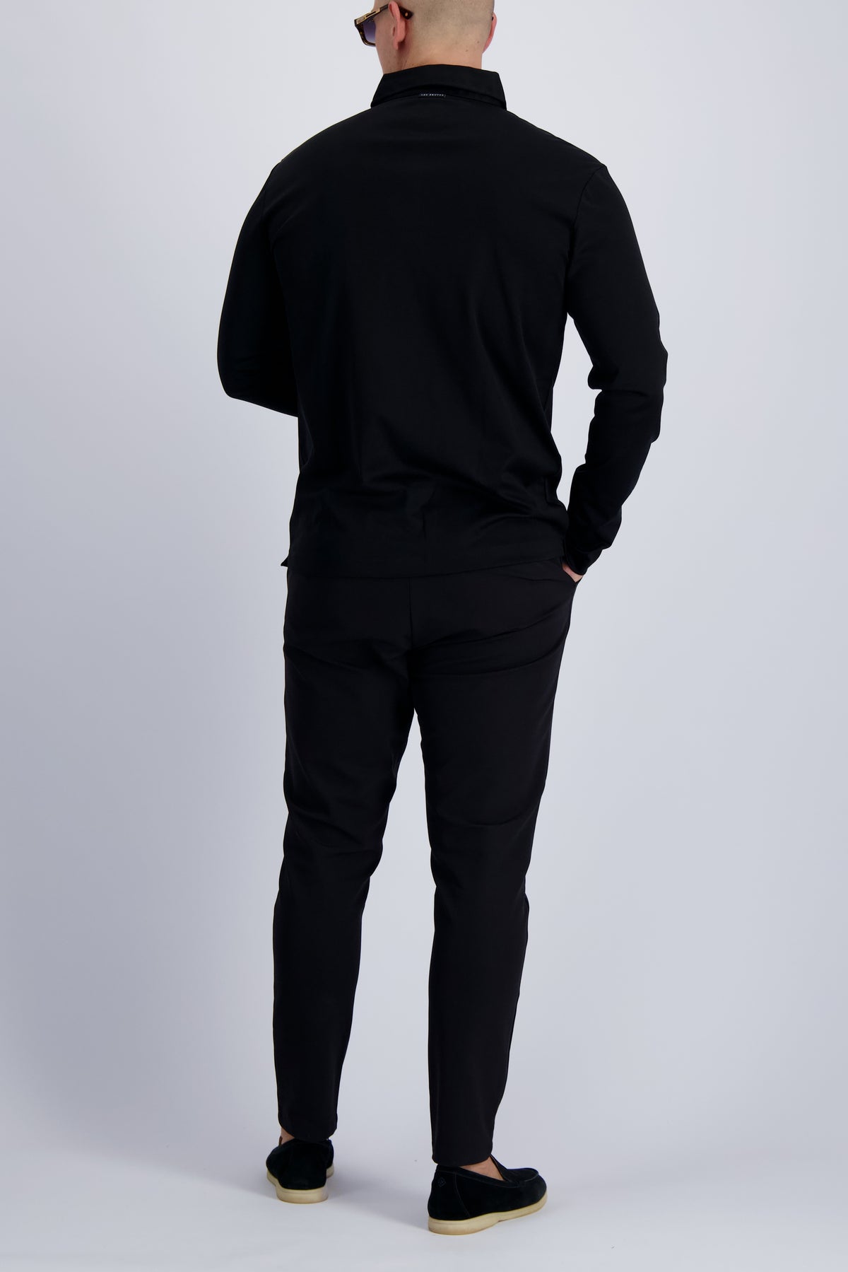 MERCERISED POLO LS | BLACK