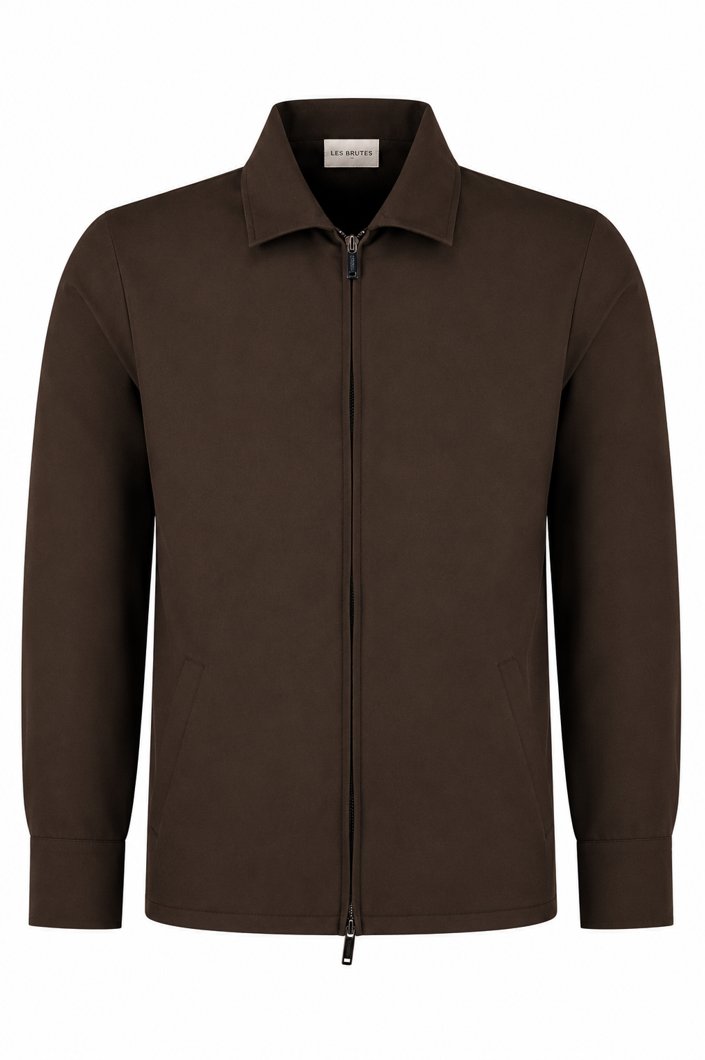 Les Brutes Tech Overshirt dark brown