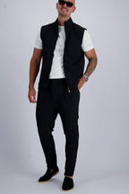 Les Brutes luxury Tech Bodywarmer in black. A premium essential for men who value timeless fashion and luxury. 