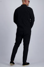 Les Brutes luxury Tech suit in black. A matching set including a Tech Jacket and trousers for men. 