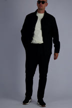 Luxury wool tech overshirt with buttons and chest pockets in black. Crafted with premium fabrics. A timeless design mens wear