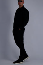 Luxury wool tech overshirt with buttons and chest pockets in black. Crafted with premium fabrics. A timeless design mens wear