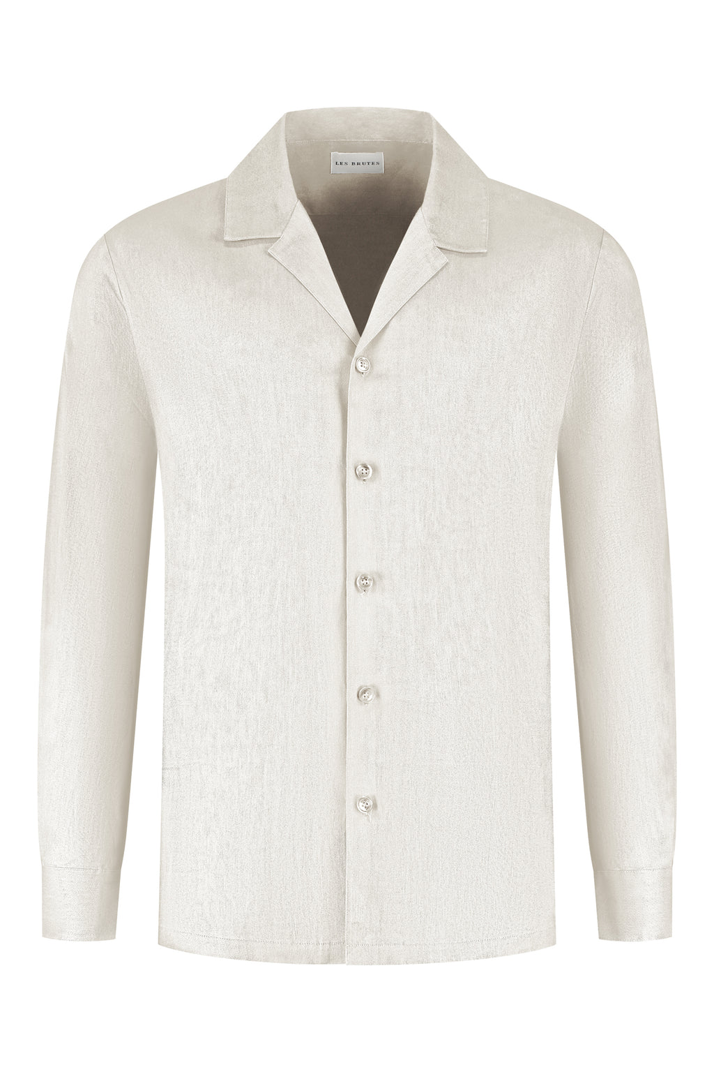 Linen shirt Oatmeal heren linnen overhemd wit Les Brutes