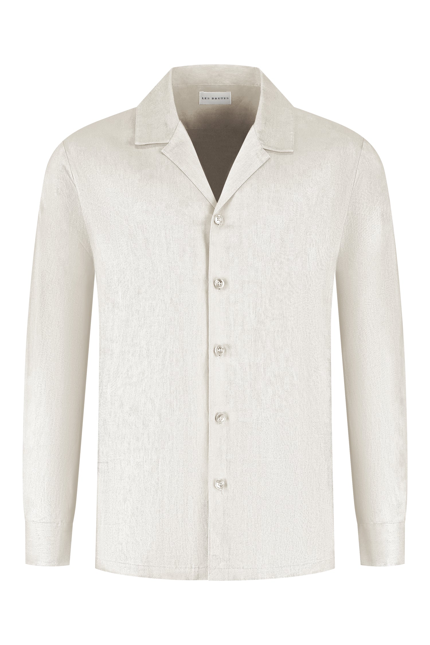 Linen shirt Oatmeal heren linnen overhemd wit Les Brutes