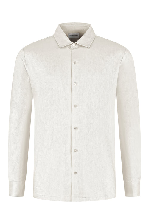 Les Brutes linen shirt oatmeal linnen broek overhemd wit