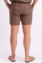 Linen shorts brown. Linnen korte broek bruin