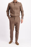 Linen shirt bruin herenlinnen overhemd Les Brutes