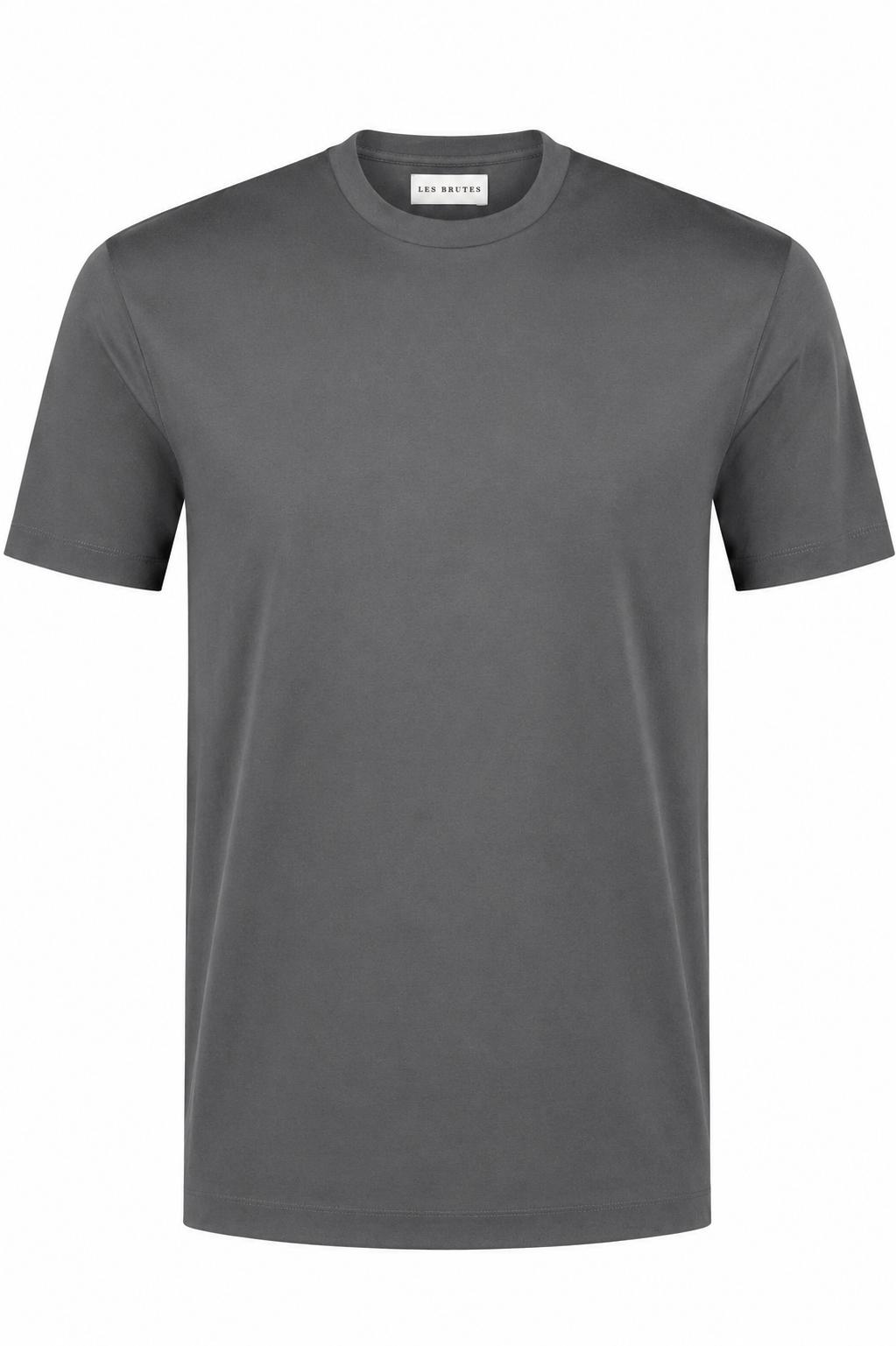 Les Brutes luxury t-shirt for men in grey. Crafted with high quality double mercerised supima cotton for extra comfort and a luxurious look