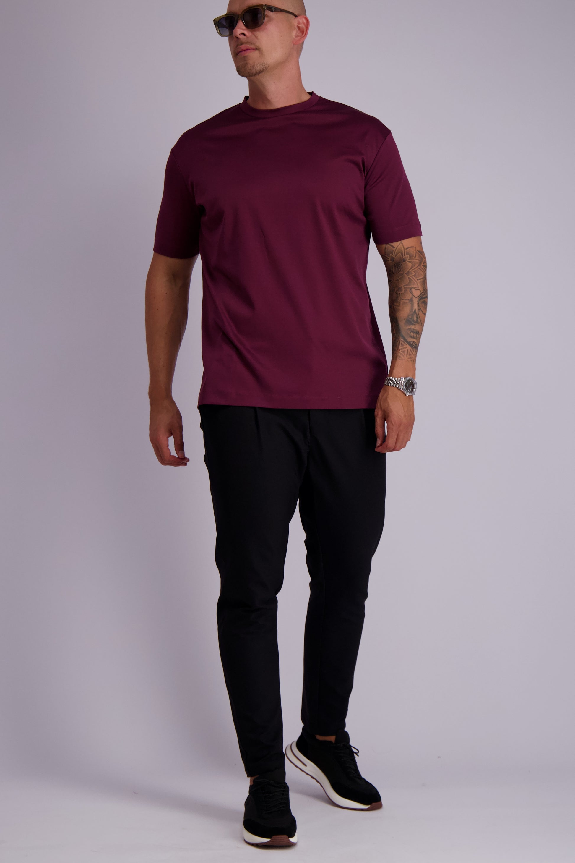 Les Brutes t-shirt bordeaux burgundy red mercerised