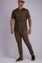 Les Brutes mercerised tshirt coffee brown glans t-shirt bruin