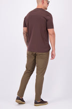 Les Brutes mercerised t-shirt copper red glans tshirt donkerrood bordeaux burgundy