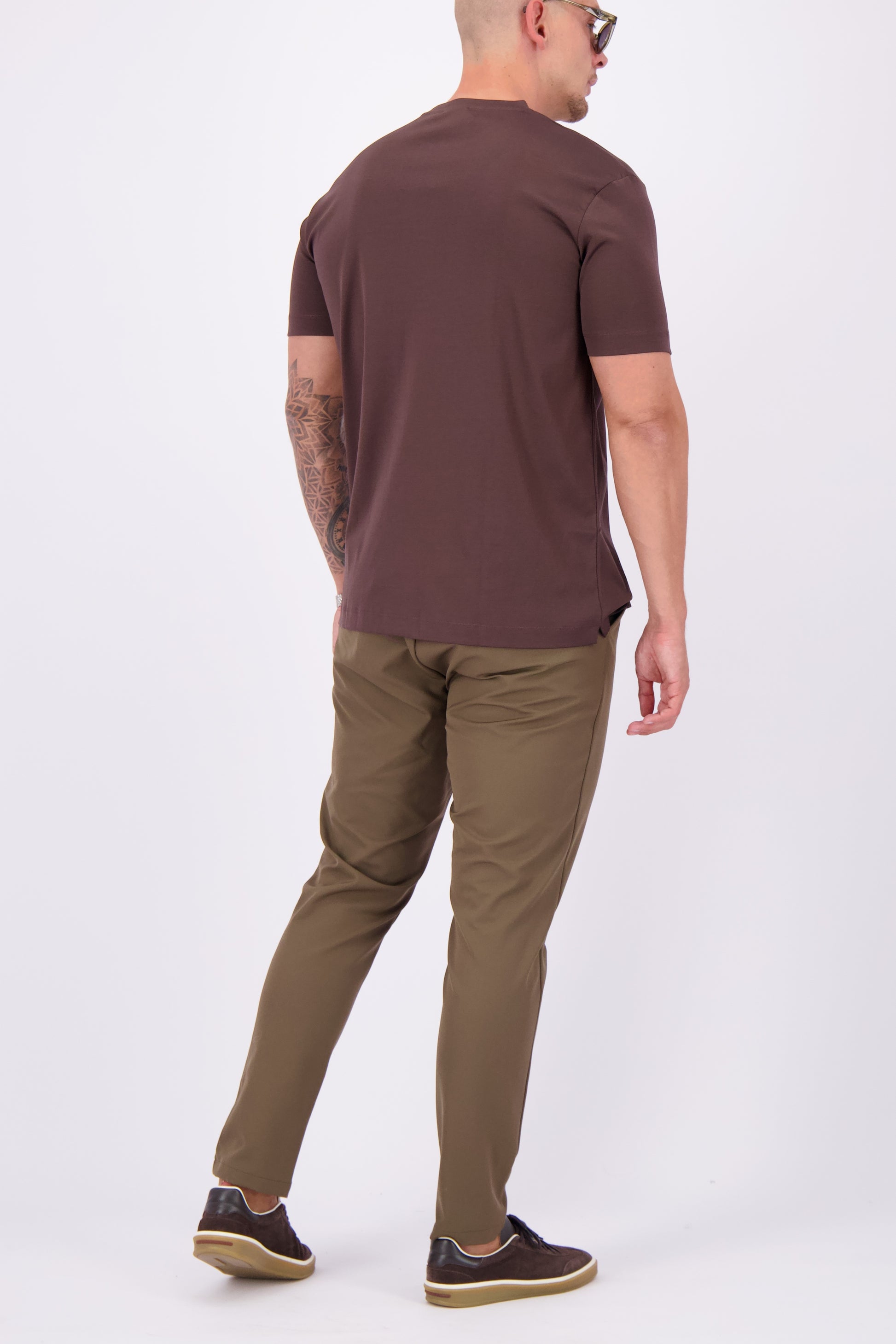Les Brutes mercerised t-shirt copper red glans tshirt donkerrood bordeaux burgundy
