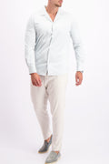 Shirt cuban collar blue lightblue summer shirt zomers overhemd lichtblauw wit