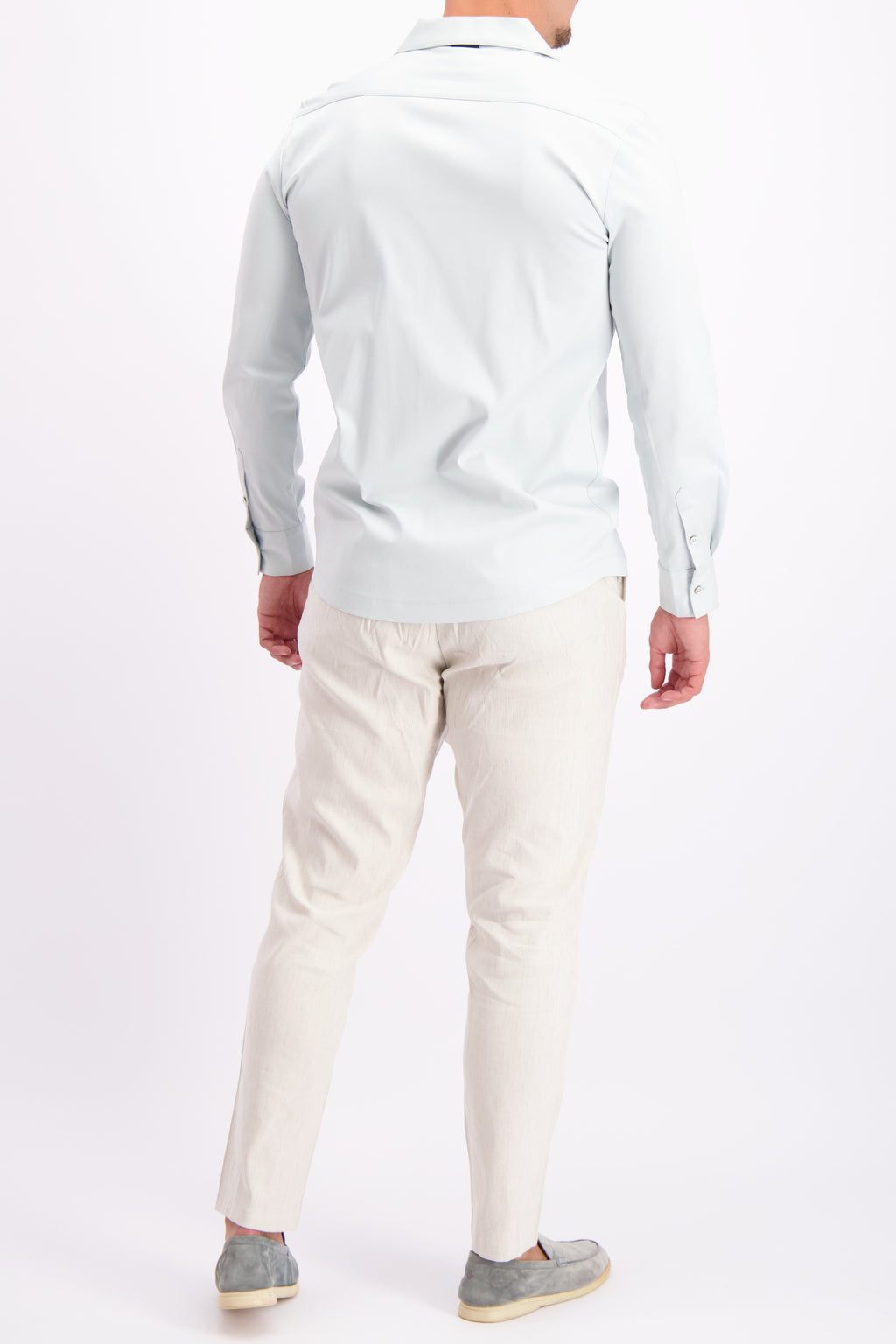 Shirt cuban collar blue lightblue summer shirt zomers overhemd lichtblauw wit