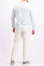 Shirt cuban collar blue lightblue summer shirt zomers overhemd lichtblauw wit