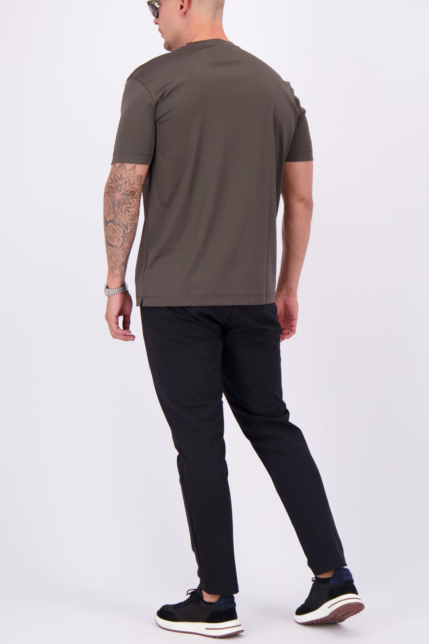 Les Brutes mercerised t-shirt donkergroen glans t-shirt