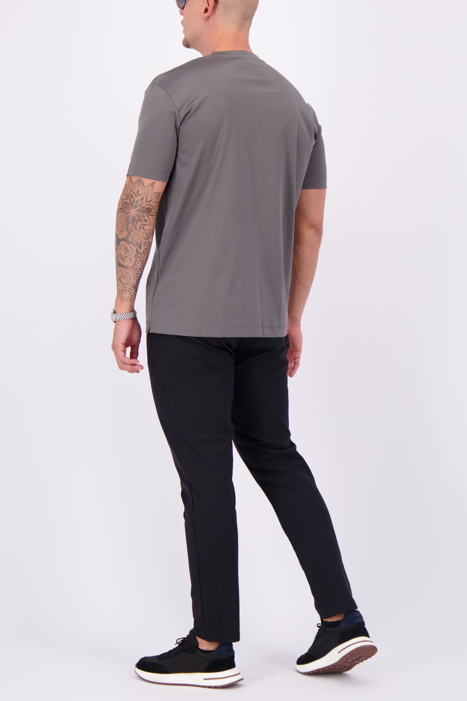 Les Brutes mercerised tshirt grey glans t-shirt grijs donker grijs